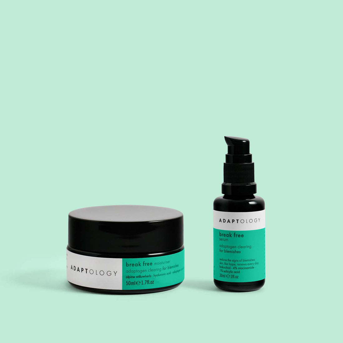 Break Free Duo | Natural Serum And Cream For Oily Skin | Adaptology