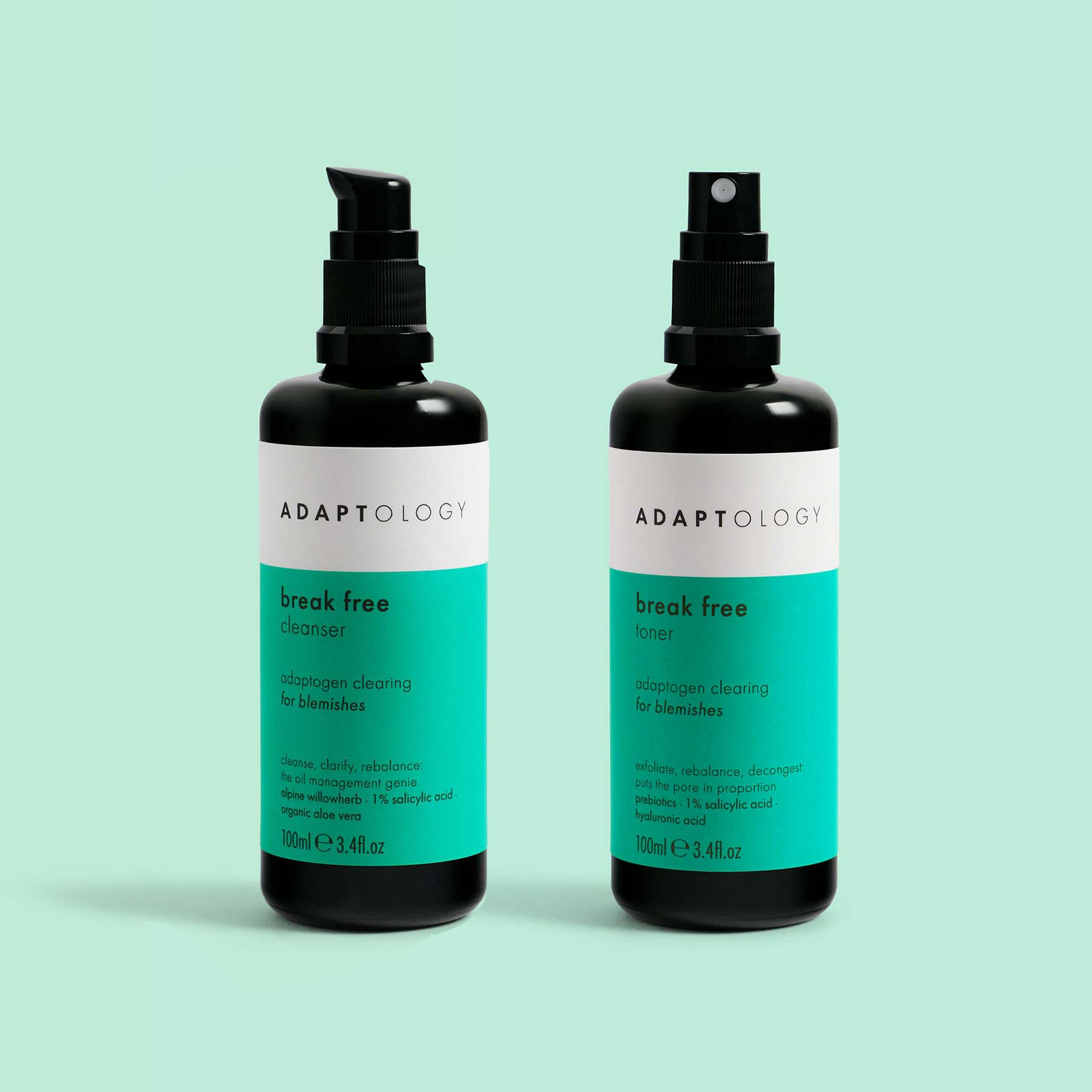 Break Free Duo | Natural Cleanser And Toner For Oily Skin | Adaptology