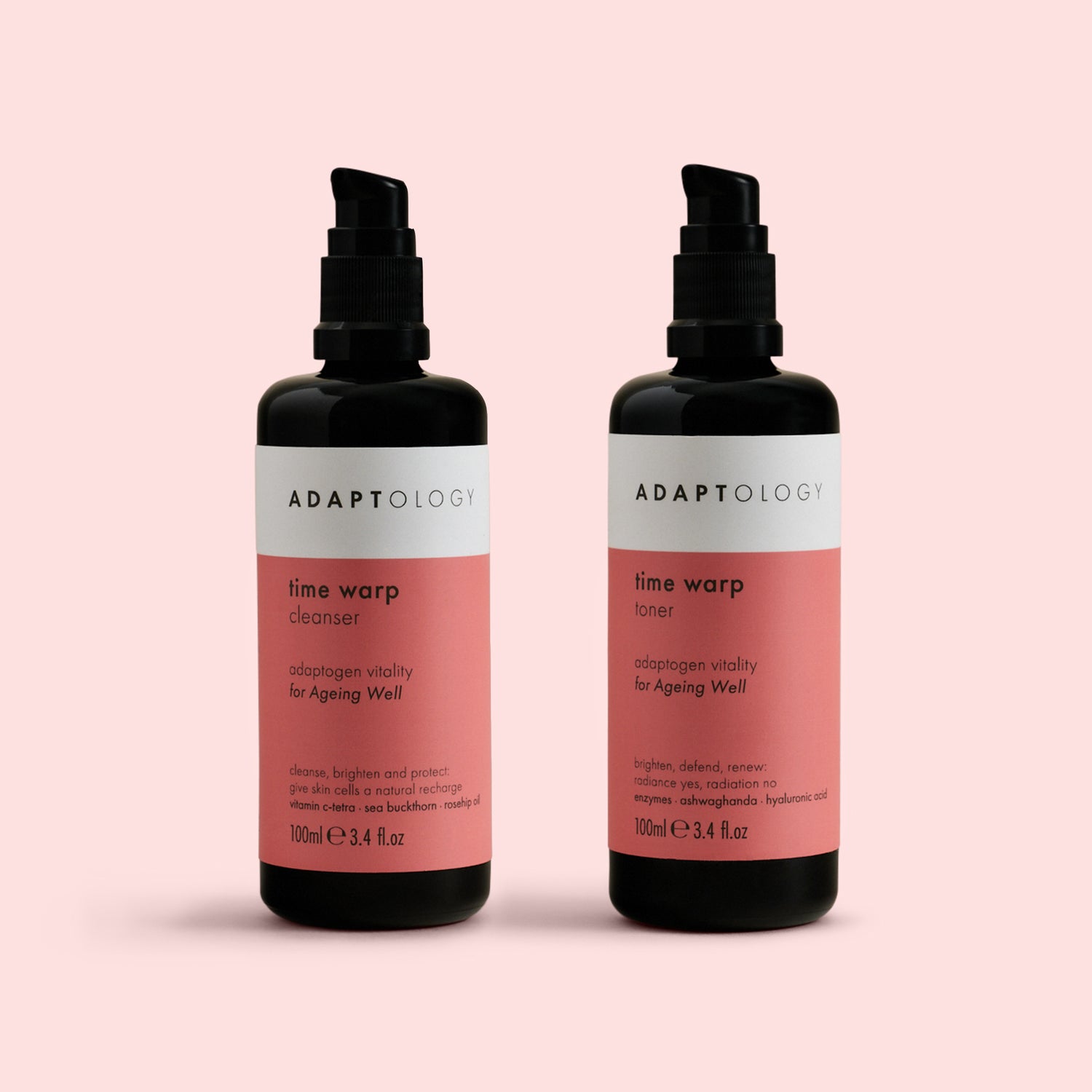 Time Warp Duo | Natural Anti Aging Cleanser And Toner | Adaptology